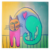 Abstraktes digitales Bild der Katze Fliese (Vorderseite)