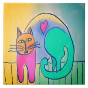 Abstraktes digitales Bild der Katze Fliese