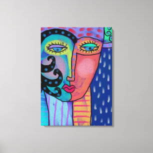 Abstraktes digitales Bild einer Frau Leinwanddruck