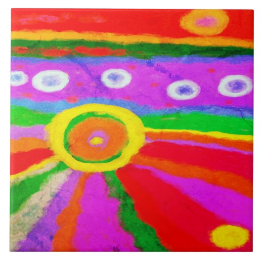 Abstraktes digitales Bild erhitzen Fliese (Vorderseite)