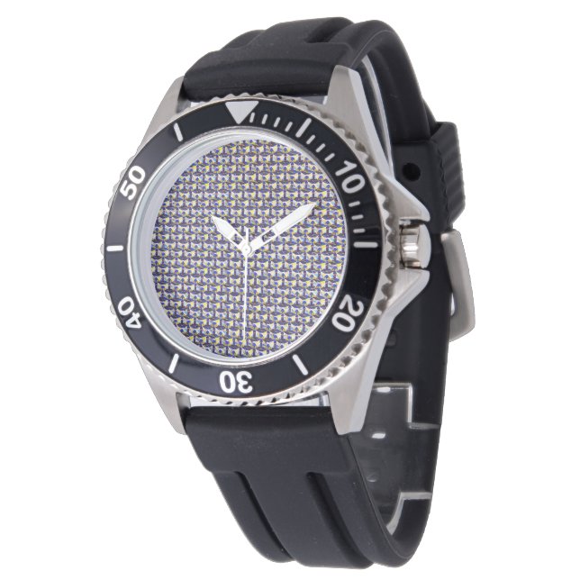 Abstraktes digitales Musterdesign 1216 - Männerübe Armbanduhr (Schrägansicht)