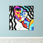 Abstraktes digitales Portrait einer Frau gewartet Leinwanddruck (Insitu (Holzboden))