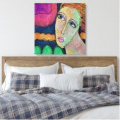 Abstraktes digitales Portrait einer Frau Leinwanddruck (Insitu (Schlafzimmer))