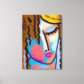 Abstraktes digitales Portrait einer Frau Leinwanddruck (Vorderseite)