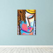 Abstraktes digitales Portrait einer Frau Leinwanddruck (Insitu (Holzboden))