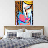 Abstraktes digitales Portrait einer Frau Leinwanddruck (Insitu (Schlafzimmer))