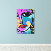 Abstraktes digitales Portrait einer Frau Leinwanddruck (Insitu (Holzboden))