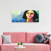 Abstraktes digitales Portrait einer Frau ohne Tite Leinwanddruck (Insitu (Wohnzimmer))