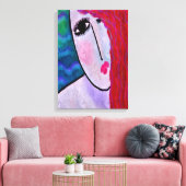 Abstraktes digitales Portrait einer Rothaarfrau Leinwanddruck (Insitu (Wohnzimmer))
