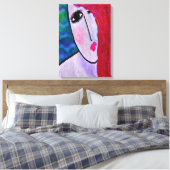 Abstraktes digitales Portrait einer Rothaarfrau Leinwanddruck (Insitu (Schlafzimmer))