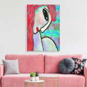 Abstraktes digitales Portrait eines roten Kopfes Leinwanddruck (Insitu (Wohnzimmer))
