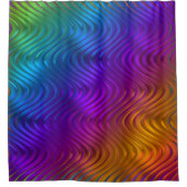 Abstraktes digitales Waves-Design Duschvorhang (Vorderseite)