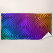 Abstraktes digitales Waves-Design Strandtuch (Vorderseite)