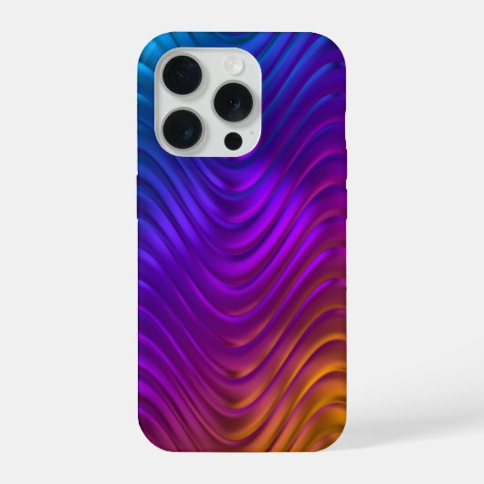 Abstraktes digitales Wellen saures psychedelisches iPhone Hülle (Rückseite)