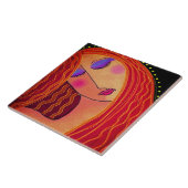 Abstraktes Digitalgemälde aus Shiny Red Hair Fliese (Seite)