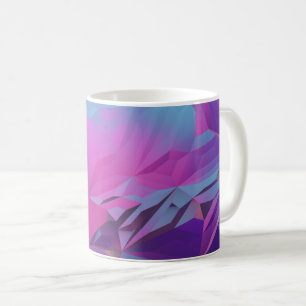 Abstraktes Digitalmuster in Blau, lila und Rosa Kaffeetasse