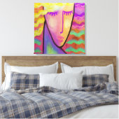 Abstraktes Digitalportrait einer Blondine Leinwanddruck (Insitu (Schlafzimmer))