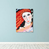 Abstraktes Digitalportrait einer Frau Leinwanddruck (Insitu (Holzboden))