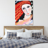 Abstraktes Digitalportrait einer Frau Leinwanddruck (Insitu (Schlafzimmer))