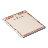 Abstraktes Ditsy-Blumen-Retro-Monogramm Notizblock (angewinkelt)