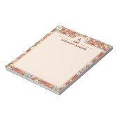 Abstraktes Ditsy-Blumen-Retro-Monogramm Notizblock (Rotiert)