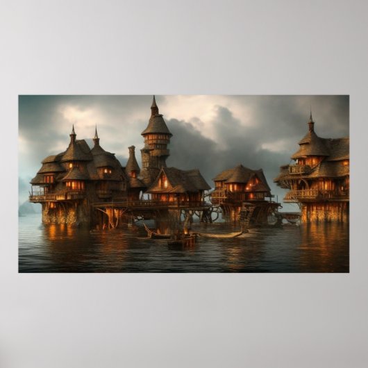 Abstraktes Dorf zu nah für die Zuhause aus dem Oze Poster (Vorne)