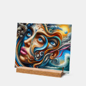 Abstraktes Dreamscape Ozean Ruhe und kosmisches Wu Acrylschild (Winkel)