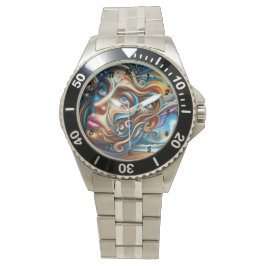 Abstraktes Dreamscape Ozean Ruhe und kosmisches Wu Armbanduhr