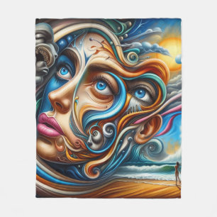 Abstraktes Dreamscape Ozean Ruhe und kosmisches Wu Fleecedecke