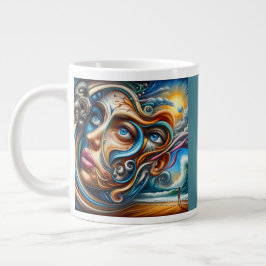 Abstraktes Dreamscape Ozean Ruhe und kosmisches Wu Jumbo-Tasse
