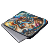 Abstraktes Dreamscape Ozean Ruhe und kosmisches Wu Laptopschutzhülle (Vorne Knopf)