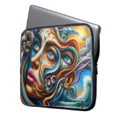 Abstraktes Dreamscape Ozean Ruhe und kosmisches Wu Laptopschutzhülle (Vorderseite Links)