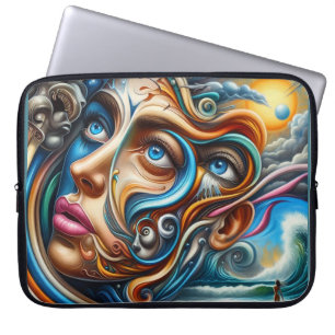 Abstraktes Dreamscape Ozean Ruhe und kosmisches Wu Laptopschutzhülle