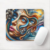 Abstraktes Dreamscape Ozean Ruhe und kosmisches Wu Mousepad (Mit Mouse)