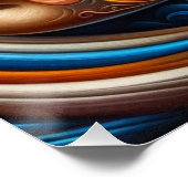 Abstraktes Dreamscape Ozean Ruhe und kosmisches Wu Poster (Ecke)