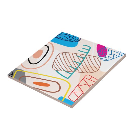 Abstraktes Drehbuch in Pastellfarben Fliese (Seite)