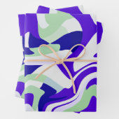 Abstraktes Drehmuster in Coolen Farbtönen Geschenkpapier Set (Beispiel)