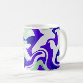 Abstraktes Drehmuster in Coolen Farbtönen Kaffeetasse (VorderseiteRechts)