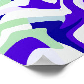 Abstraktes Drehmuster in Coolen Farbtönen Poster (Ecke)