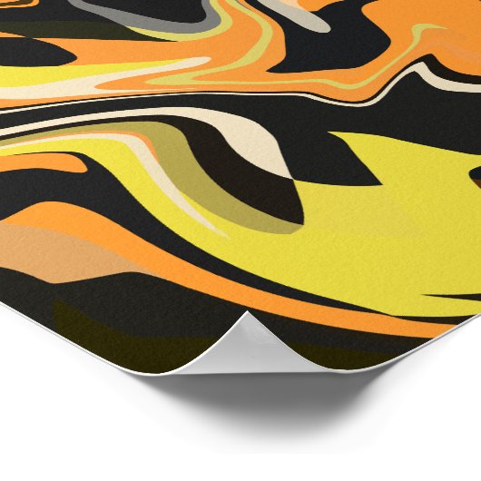 Abstraktes Drehmuster in Erdtönen Poster (Ecke)