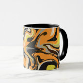 Abstraktes Drehmuster in Erdtönen Tasse (VorderseiteRechts)