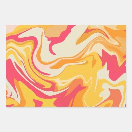 Abstraktes Drehverhalten in warmen Tönen Geschenkpapier Set (Vorderseite)