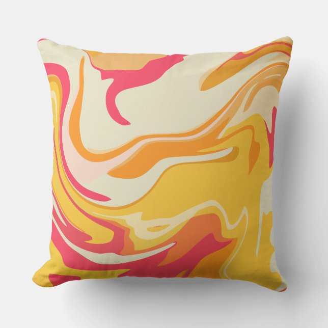 Abstraktes Drehverhalten in warmen Tönen Kissen (Vorderseite)