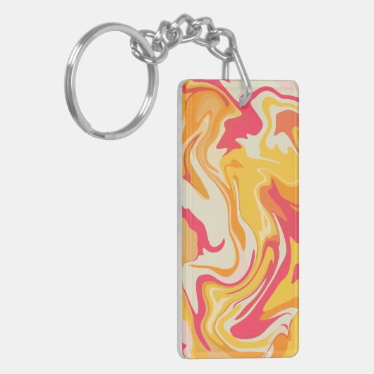 Abstraktes Drehverhalten in warmen Tönen Schlüsselanhänger (Vorderseite links)