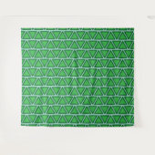 Abstraktes Drei-Tonen-grünes Dreieck-Muster Wandteppich (Vorderseite (Horizontal))