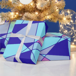 Abstraktes Dreieck in Lila Blau und Pink Geschenkpapier
