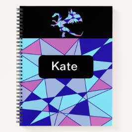 Abstraktes Dreieck in Lila Blau und Pink Notizblock