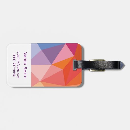 Abstraktes Dreieck-Muster Gepäckanhänger (Rückseite horizontal)
