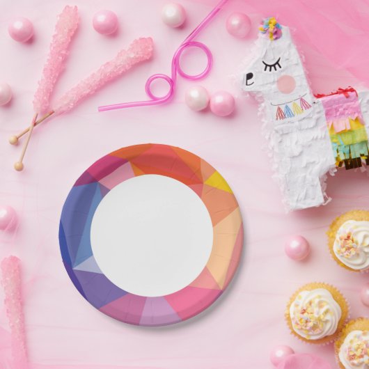 Abstraktes Dreieck-Muster Pappteller (Party)