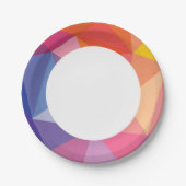 Abstraktes Dreieck-Muster Pappteller (Vorderseite)